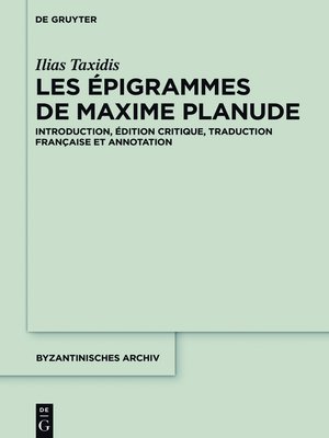 cover image of Les Épigrammes de Maxime Planude